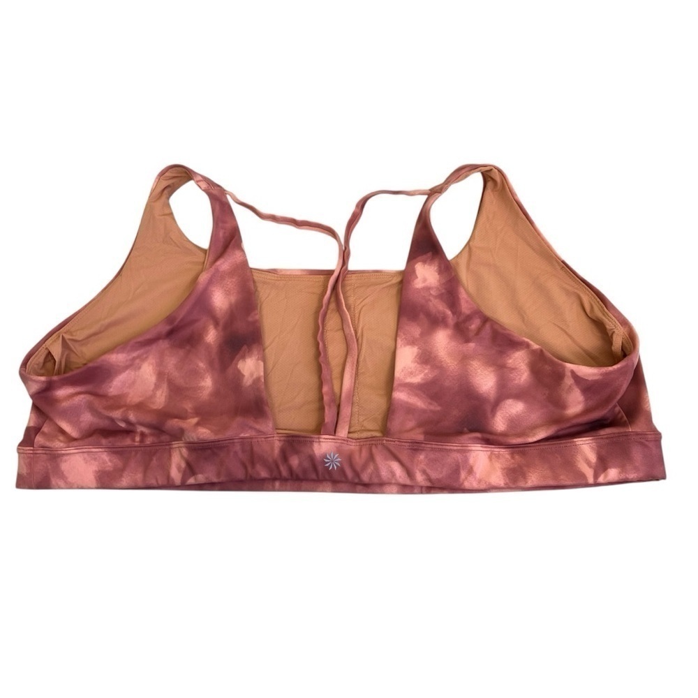 Athleta Exhale Printed Sports Bra Terracotta Rusty Orange Low Impact Soft Sz 3x - Picture 11 of 16